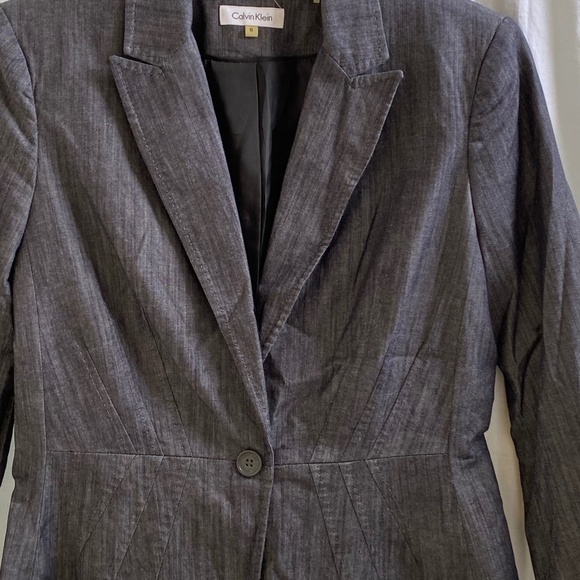 Calvin Klein Women's Gray Blazer Size: 6 - Picture 3 of 10